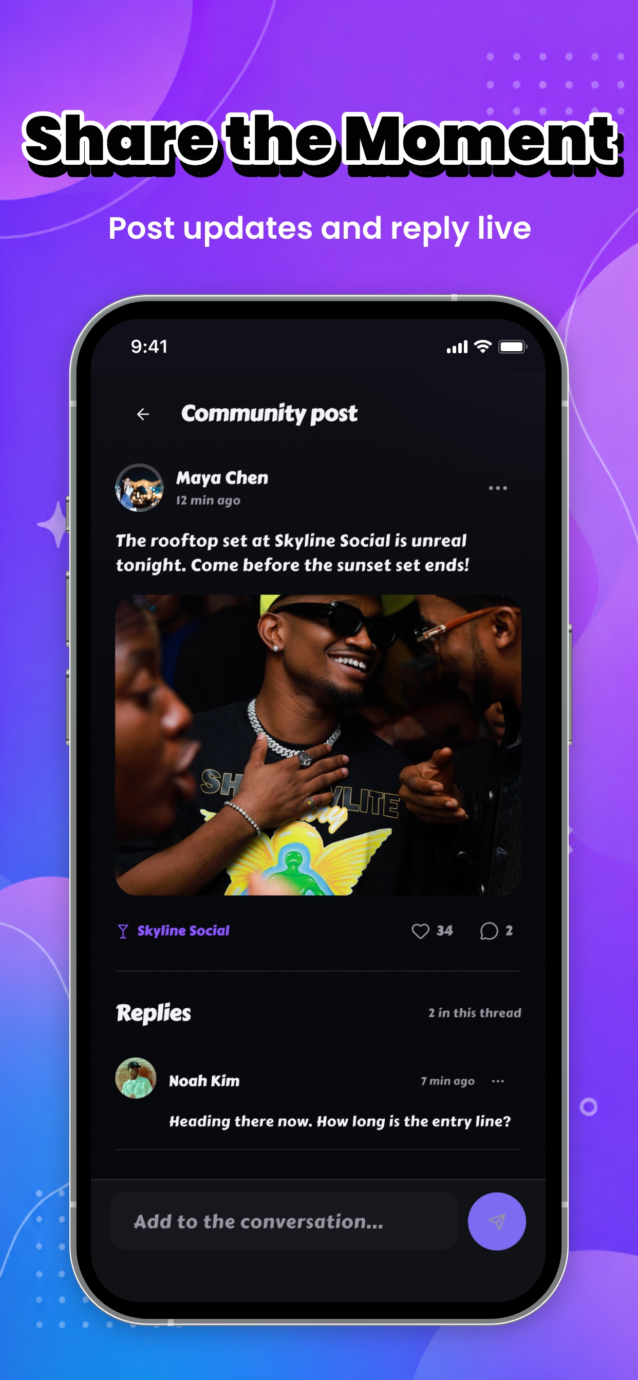 Share community posts and threaded replies